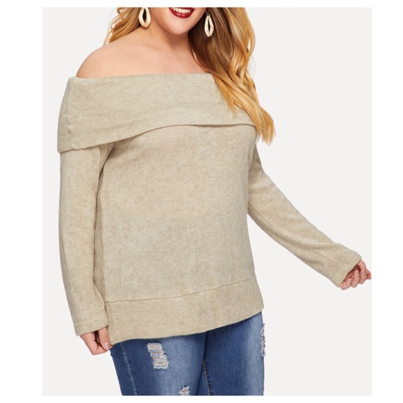 ➕ Off-shoulder Knit Tee - Picture 4 of 6